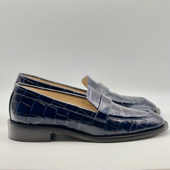 Stuart Weitzman Palmer Sleek Loafer Indigo Blue Women’s Size 6.5/37 Sailor Chic - Picture 4 of 11